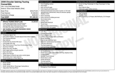 2008 Chrysler Sebring Touring