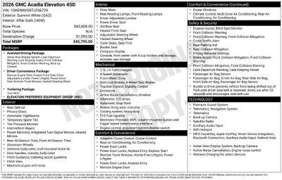 2026 GMC Acadia Elevation