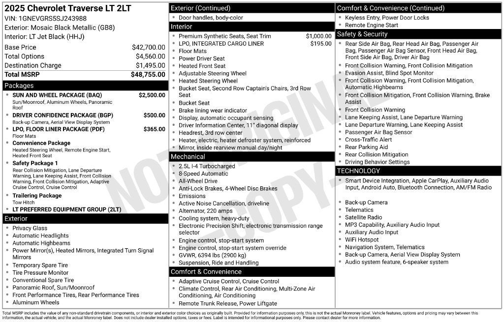 2025 Chevrolet Traverse LT