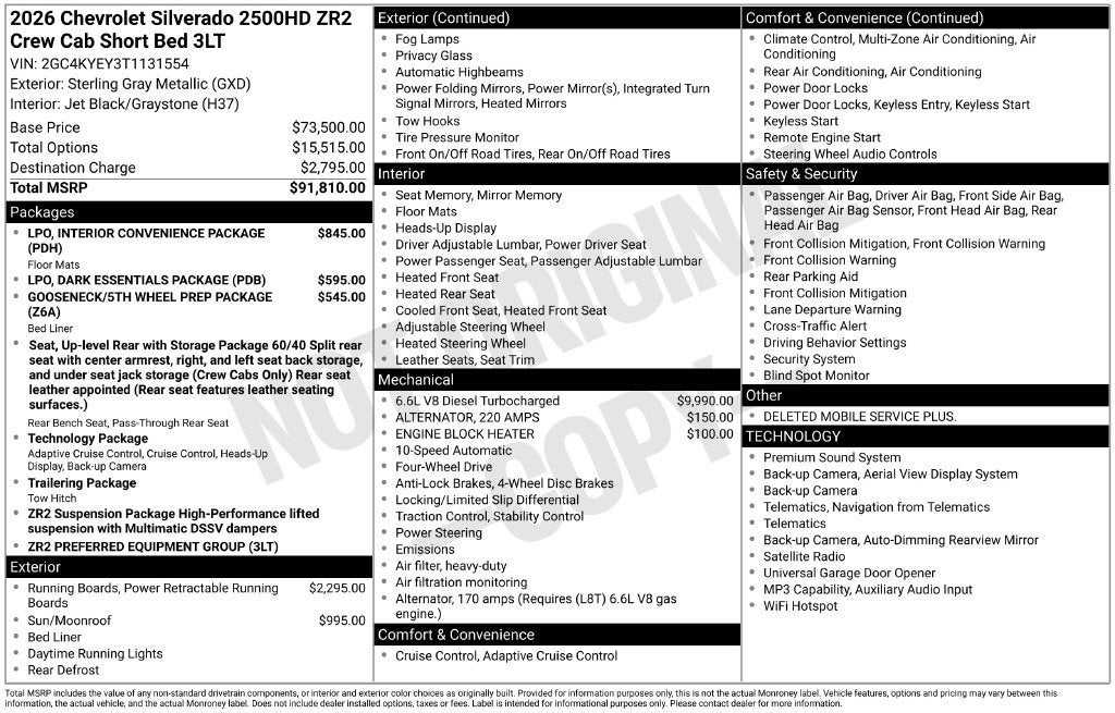 2026 Chevrolet Silverado 2500 HD ZR2