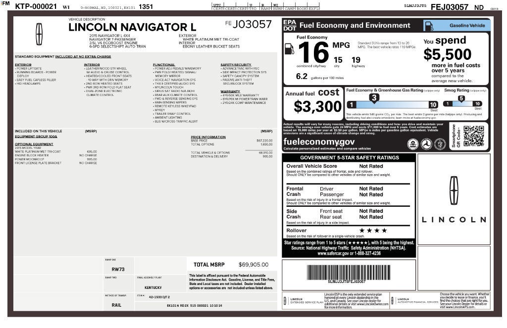 2015 Lincoln Navigator L 4WD 4dr