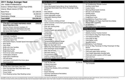 2011 Dodge Avenger Heat