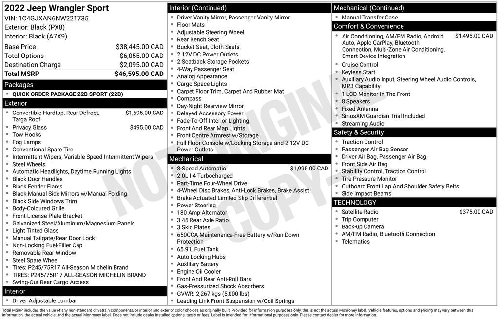 2022 Jeep Wrangler Sport