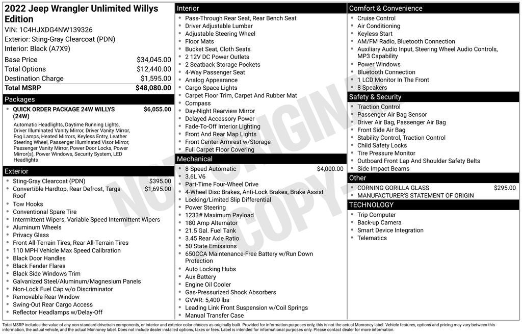 2022 Jeep Wrangler Unlimited Willys