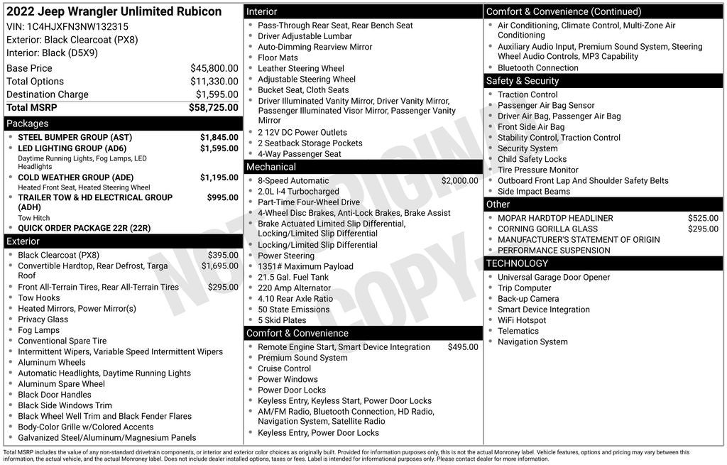 2022 Jeep Wrangler Unlimited Rubicon
