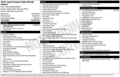 2016 Jeep Compass High Altitude