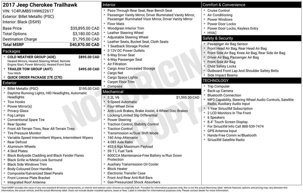 2017 Jeep Cherokee Trailhawk