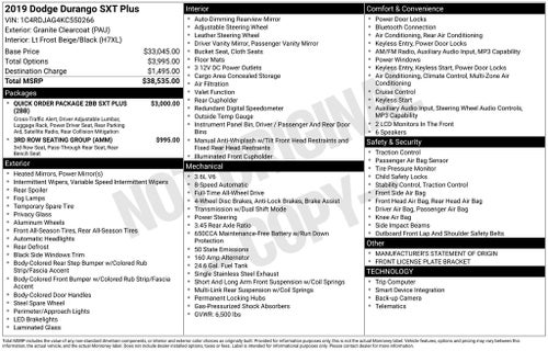 2019 Dodge Durango SXT Plus