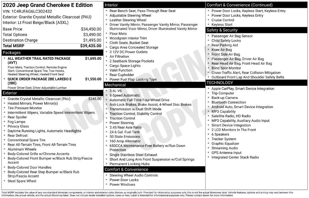 2020 Jeep Grand Cherokee Laredo E