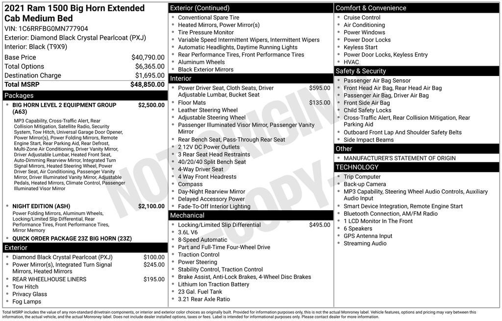 2021 RAM 1500 Big Horn/Lone Star
