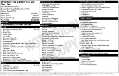 2025 RAM 1500 Big Horn/Lone Star