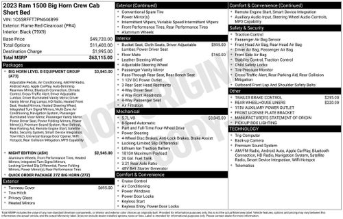 2023 RAM 1500 Big Horn/Lone Star