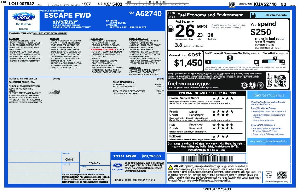 2019 Ford Escape SE