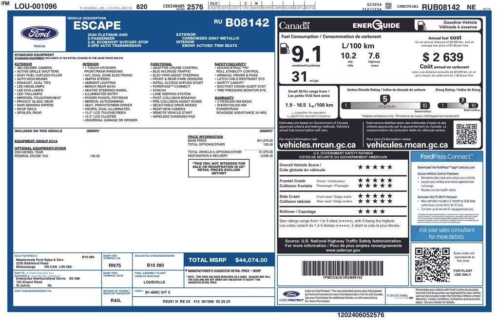2024 Ford Escape Platinum