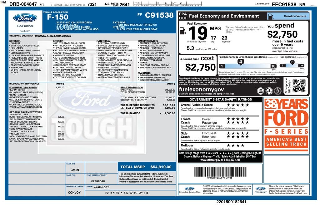 2015 Ford F-150 Lariat