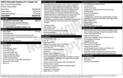 2022 Chevrolet Camaro LT1