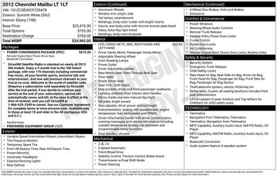 2012 Chevrolet Malibu LT 1LT