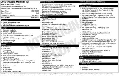 2025 Chevrolet Malibu LT 1LT