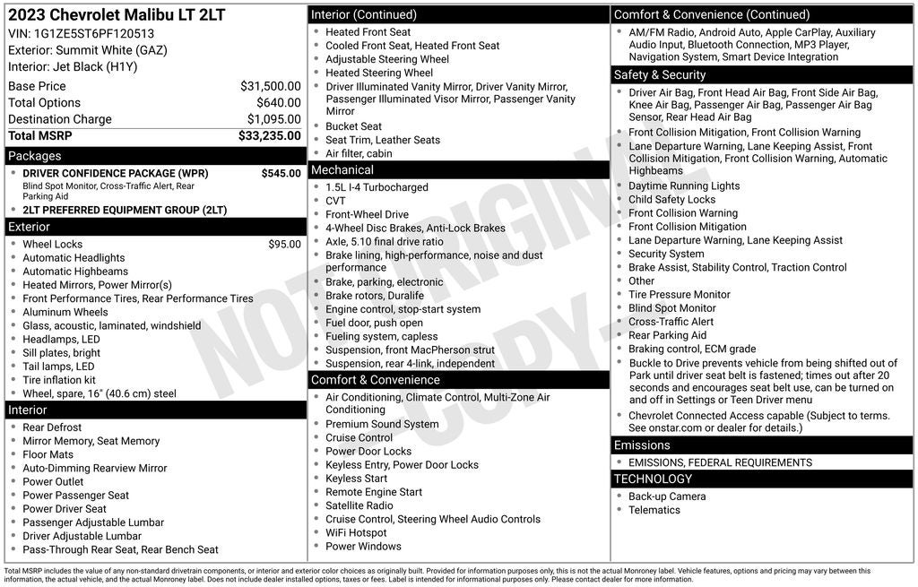 2023 Chevrolet Malibu LT 2LT