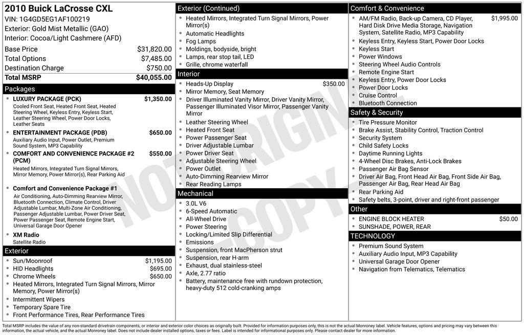 2010 Buick LaCrosse CXL