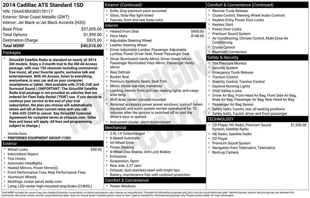 2014 Cadillac ATS 2.0L Turbo