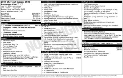 2017 Chevrolet Express 3500 LT Passenger