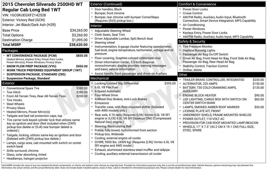 2015 Chevrolet Silverado HD Work Truck 4WD Regular Cab Long Box's photo