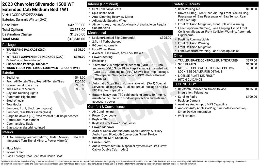 2023 Chevrolet Silverado 1500 Work Truck 1WT 4X4 Double Cab Std Box's photo
