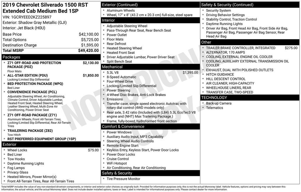 2019 Chevrolet Silverado 1500 RST 4X4 Double Cab Std Box's photo