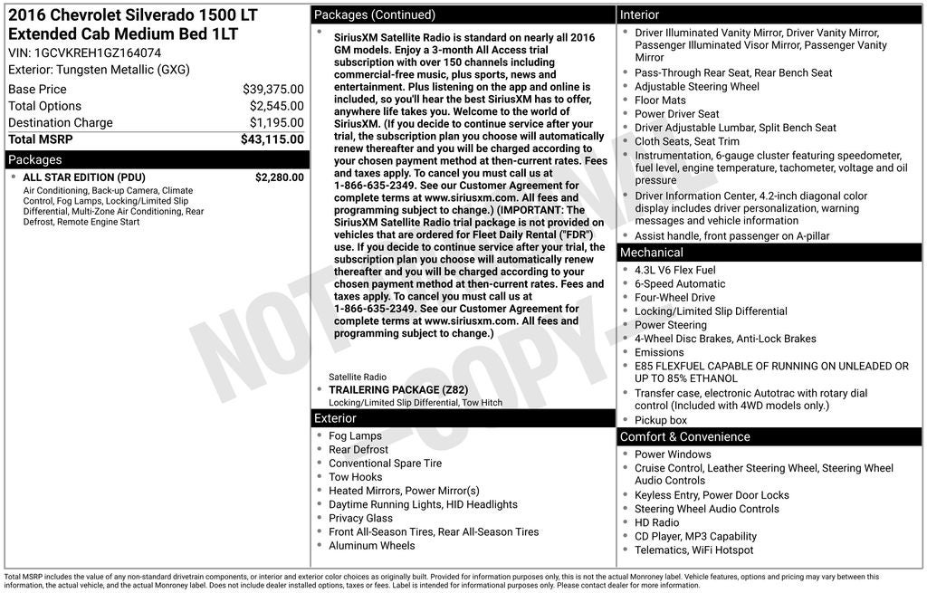 2016 Chevrolet Silverado 1500 LT LT1