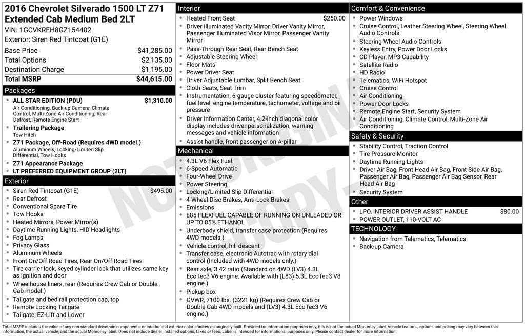2016 Chevrolet Silverado 1500 LT LT2