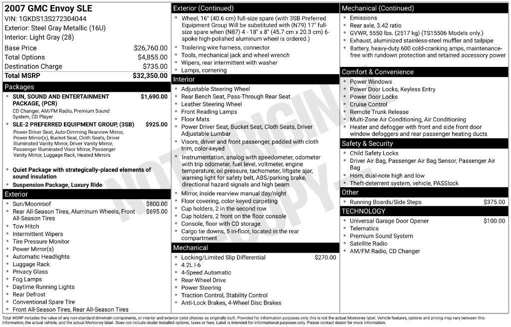 2007 GMC Envoy SLE