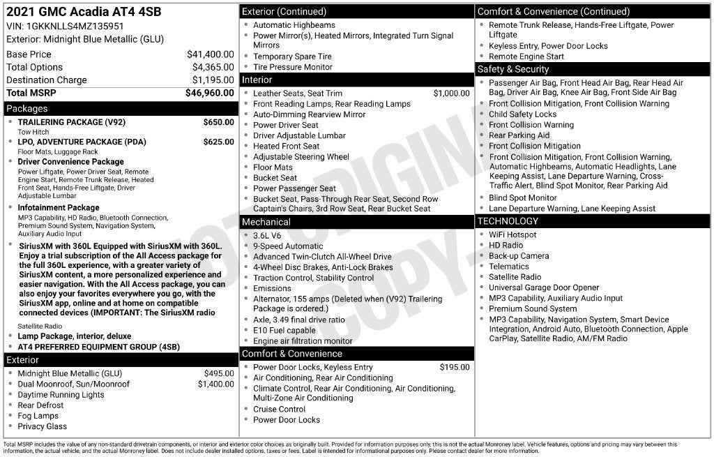2021 GMC Acadia AT4