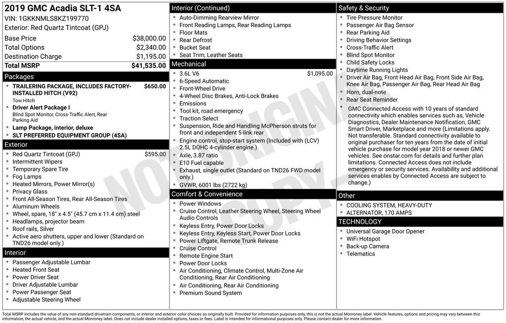 2019 GMC Acadia SLT-1