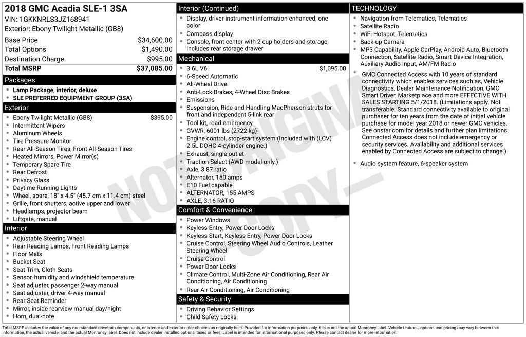 2018 GMC Acadia SLE-1 AWD's photo
