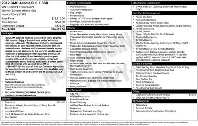 2012 GMC Acadia SLE
