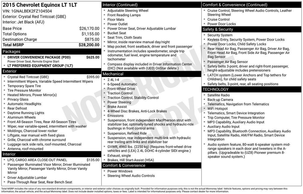 2015 Chevrolet Equinox LT 1LT
