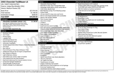 2002 Chevrolet TrailBlazer LS
