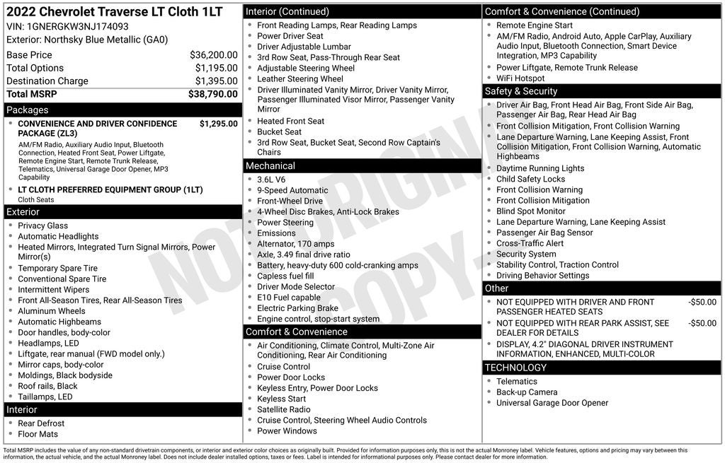 2022 Chevrolet Traverse LT 1LT