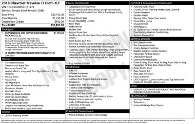2018 Chevrolet Traverse LT Cloth w/1LT