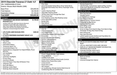 2019 Chevrolet Traverse LT Cloth w/1LT
