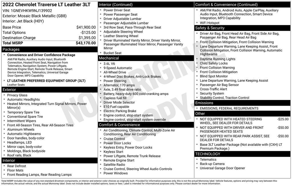 2022 Chevrolet Traverse LT Leather