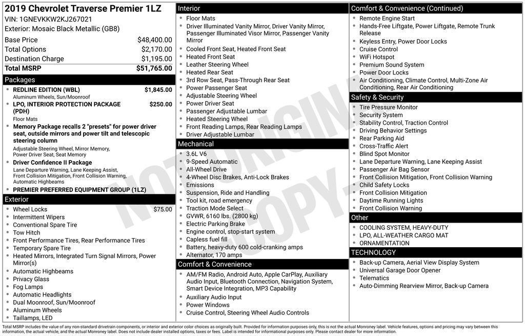 2019 Chevrolet Traverse Premier