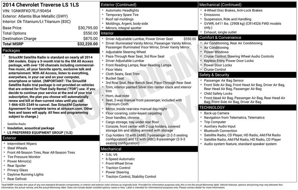 2014 Chevrolet Traverse LS