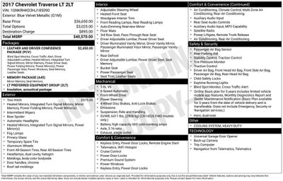 2017 Chevrolet Traverse 2LT 2LT