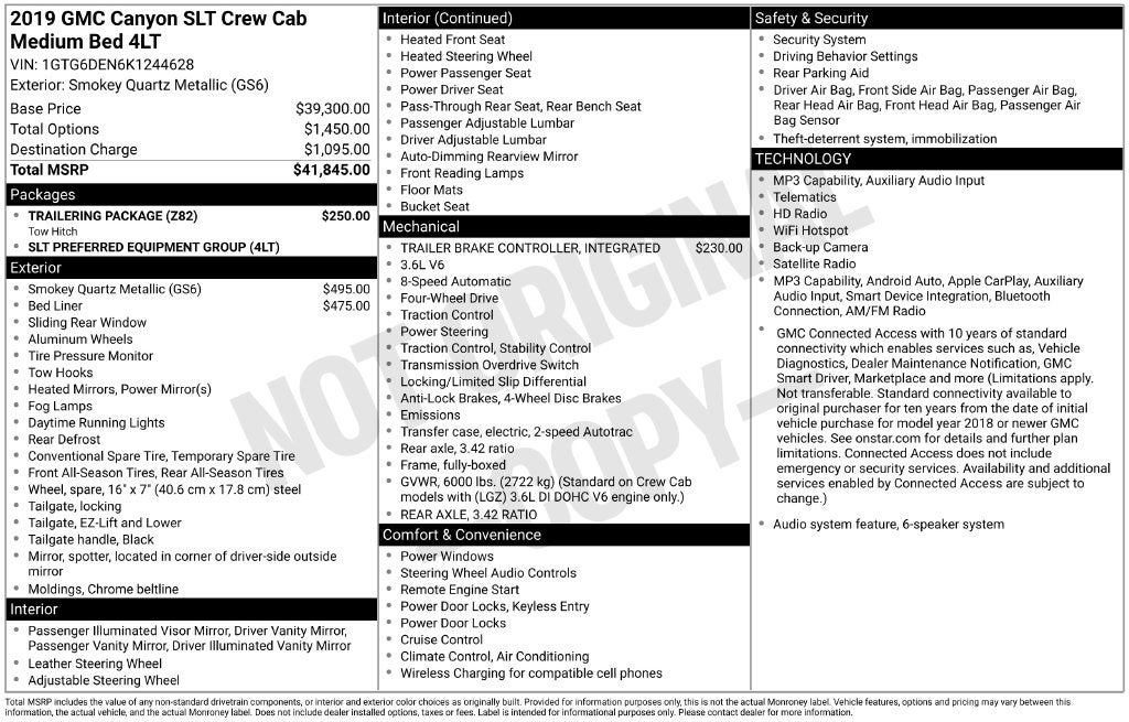 2019 GMC Canyon SLT