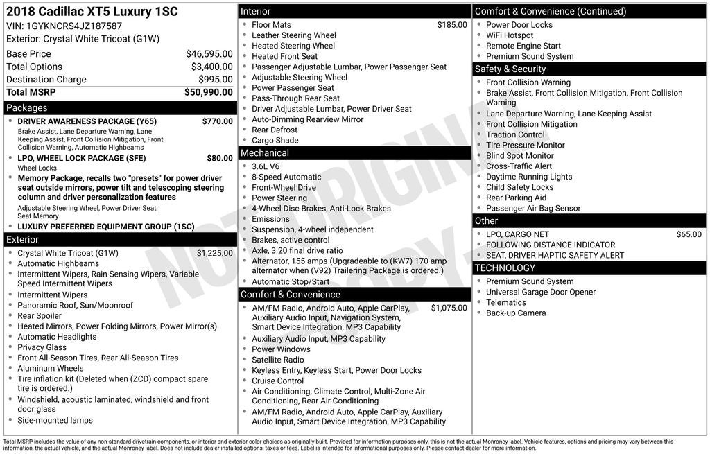 2018 Cadillac XT5 Luxury