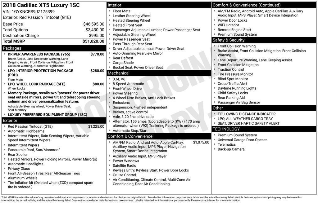 2018 Cadillac XT5 Luxury