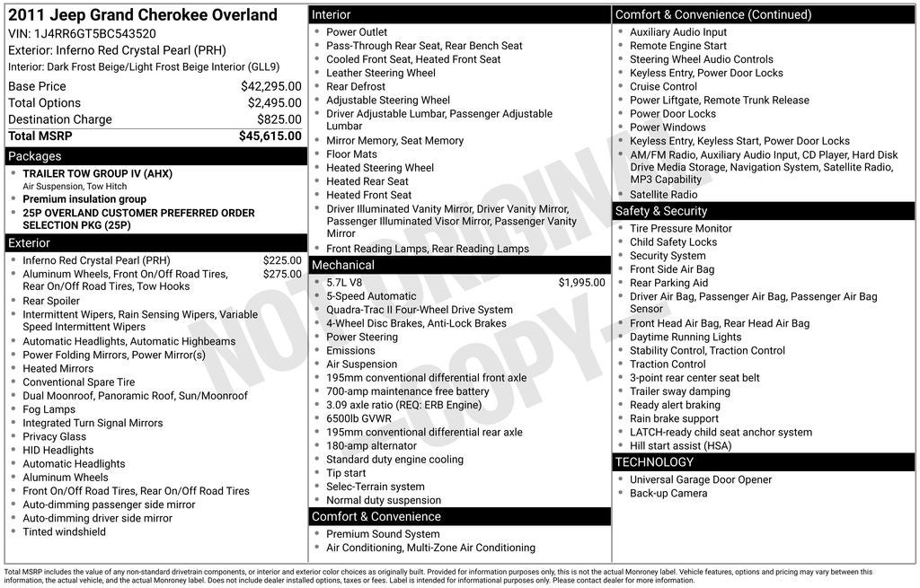 2011 Jeep Grand Cherokee Overland