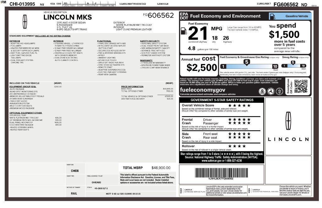 2015 Lincoln MKS Base
